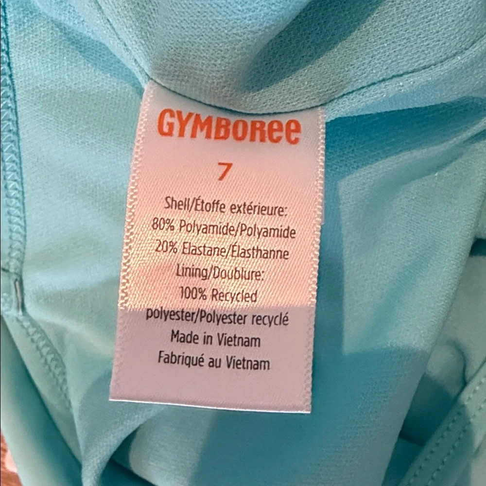 Gymboree Turquoise One-Piece Swimsuit with Rainbow Ruffle